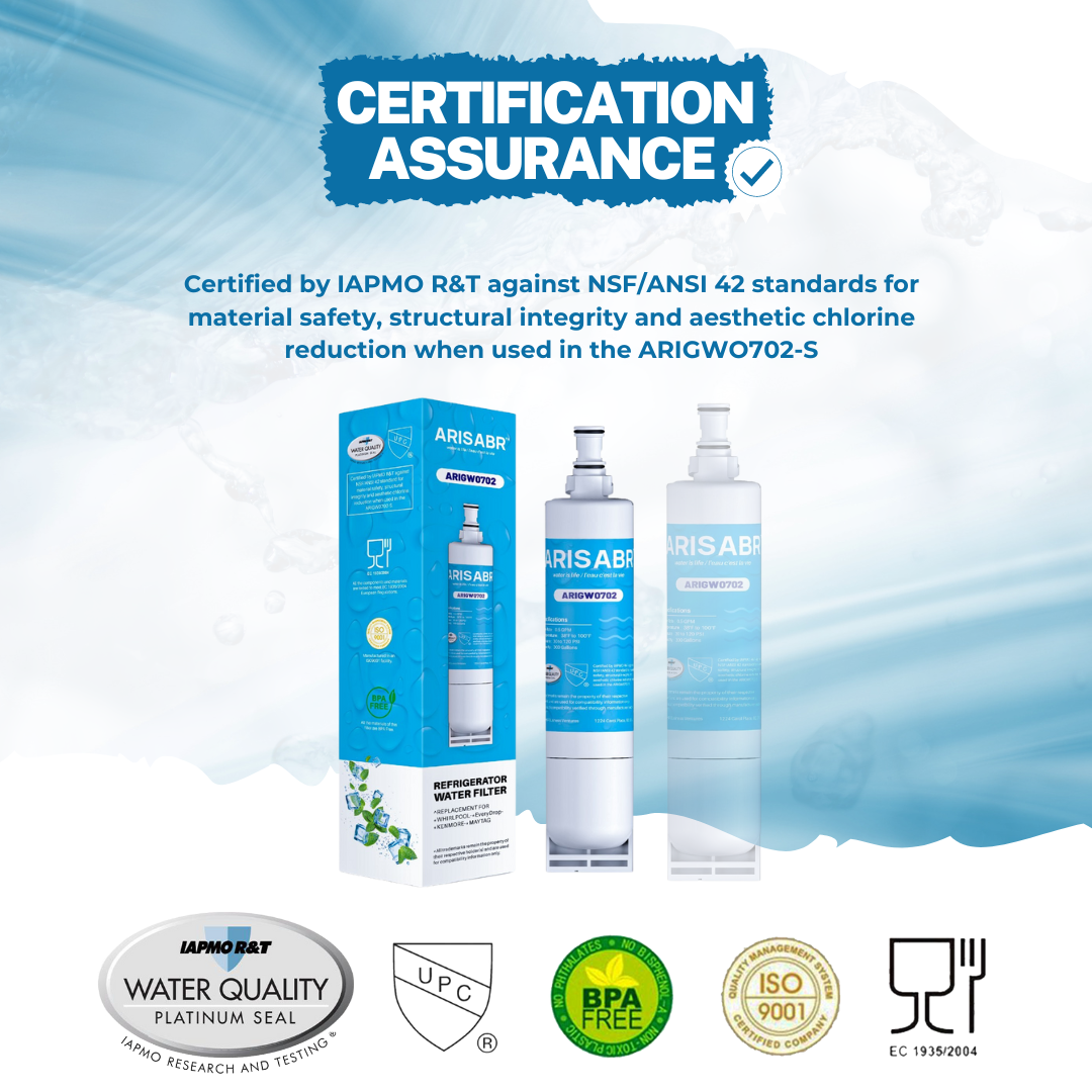ARISABR Refrigerator Water Filter Replacement for Whirlpool 4396508P, Kenmore 46-9902, 8212652, Thermador KSZ6T9500, Kitchenaid, 4396508p Solar Freezer Refrigerator, RWF0500A (2pack)