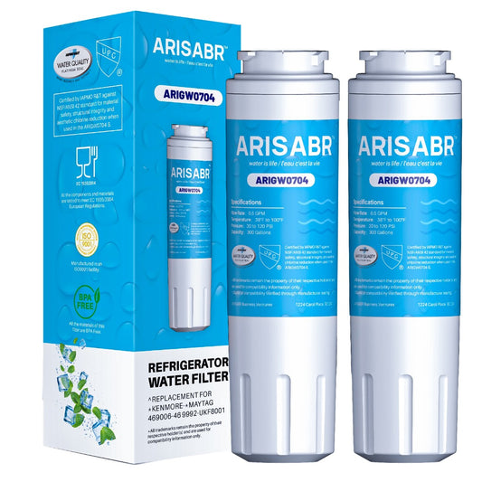 Material: BPA-Free, Food-Grade and Carbon Fibre
Certification: IAPMO and NSF
Product Benefits: Reduces Chlorine, Removes Mercury, Reduces Herbicides, Reduces Pesticides, Removes Odour, Removes Lead
Brand: ARISABR
Unit Per Order: 2
Compatible With: Replacement for Kenmore, Whirlpool, Amana, UKF8001, EDR4RXD1, UKF8001AXX, UKF8001P, 4396395, 469006, RWF0900A. Please check the Product description for more.
