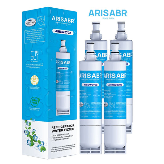 ARISABR Refrigerator Water Filter Replacement for Whirlpool 4396508P, Kenmore 46-9902, 8212652, Thermador KSZ6T9500, Kitchenaid, 4396508p Solar Freezer Refrigerator, RWF0500A (4pack)